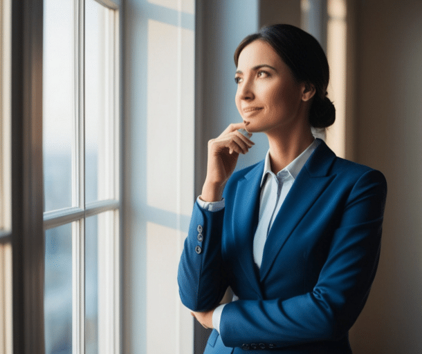 The unseen role of HR leaders: a reflective HR leader standing by an office window